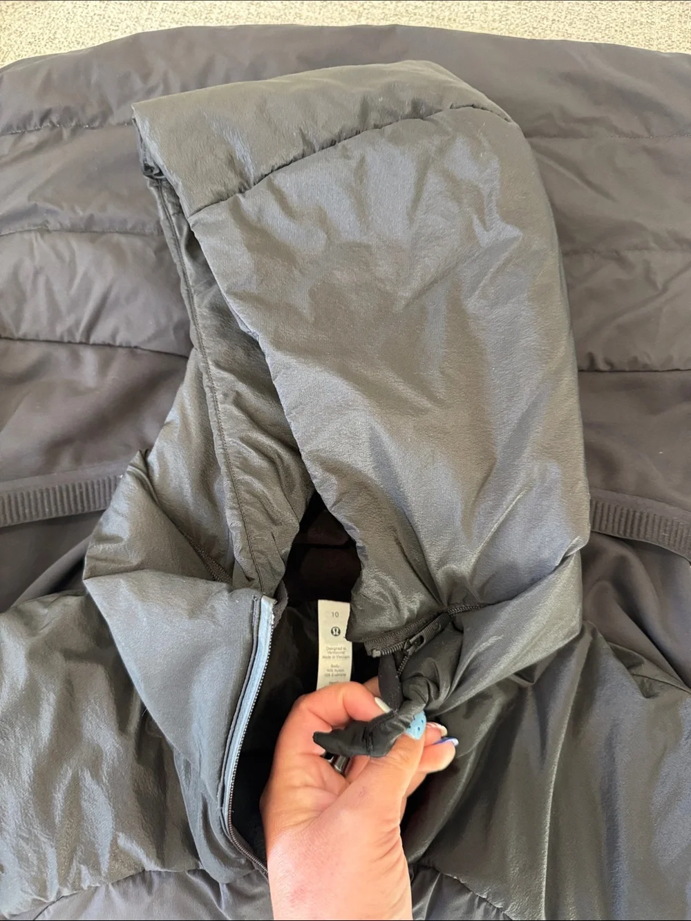 lululemon athletica Black Hooded Puffer Jacket